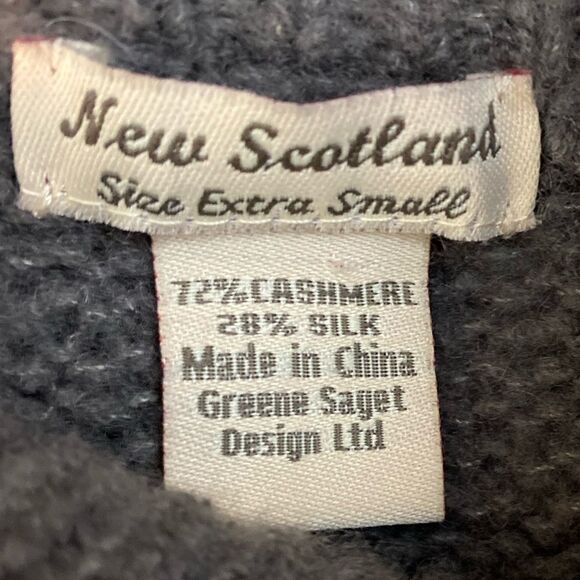 NEW Scotland super soft cashmere silk Grey Turtle cowl neck tunic‎ sweater - Picture 2 of 5